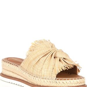 Women's Tan Espadrille Slide Sandals